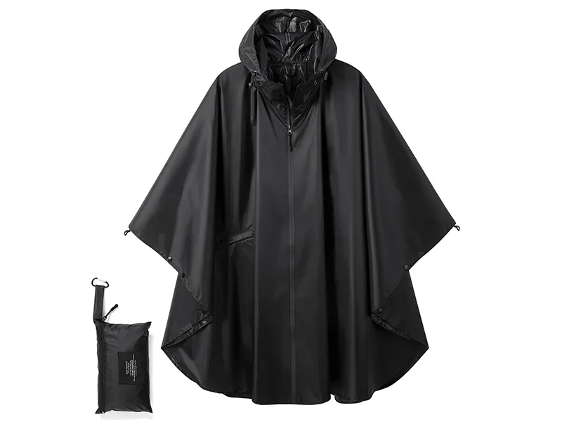Lightweight Waterproof Rain Poncho for Adults with Hood
