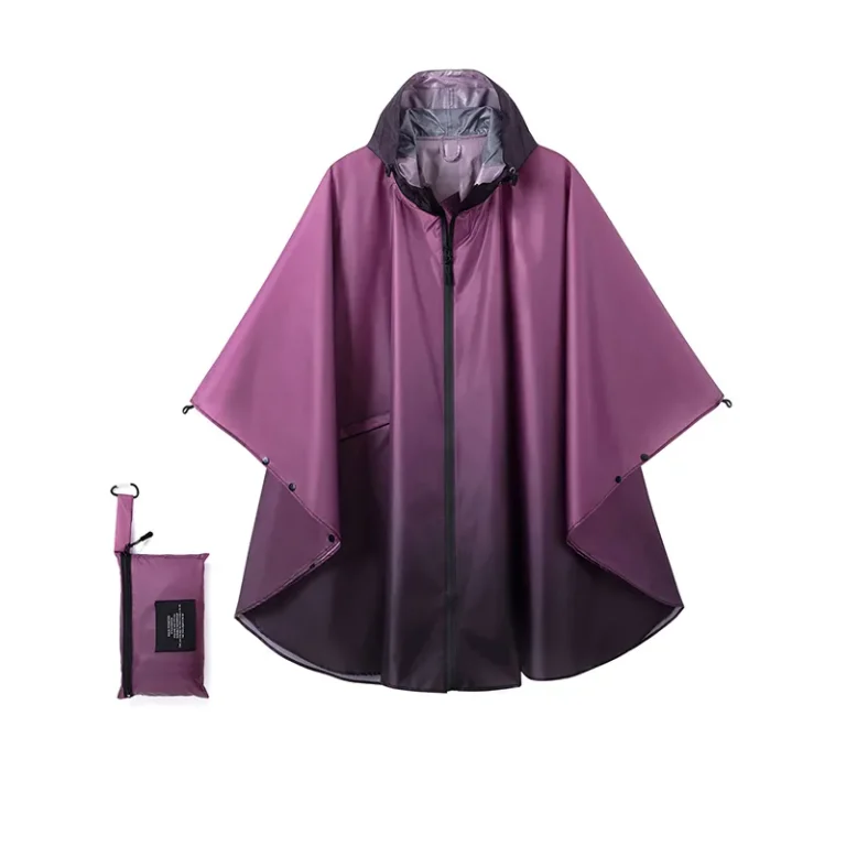 Womens lightweight gradient purple rain poncho